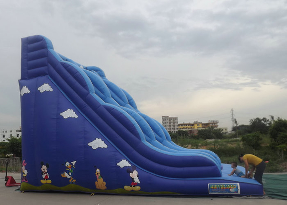Διογκώσιμο Bouncy Castle τους μπλε χαρακτήρες κινουμένων σχεδίων χρώματος φωτογραφικών διαφανειών που τυπώνονται με