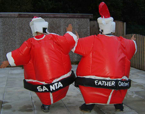 Κοστούμια σούμο Santa Χριστουγέννων, χτύπημα - επάνω κοστούμι σούμο για τα παιδιά/παιχνίδι Χριστουγέννων ενηλίκων
